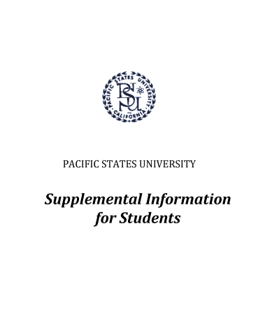 Supplemental Information for Students 